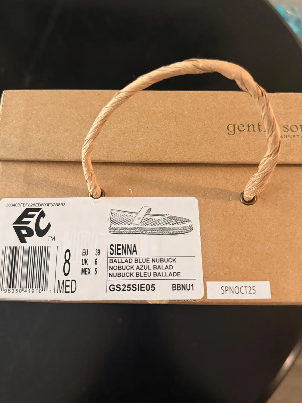 GENTLE SOULS Light Blue Perforated Espadrille Mary Jane Flats SIZE 8 NWT.